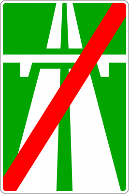 Дорожный знак 5.2 Конец автомагистрали