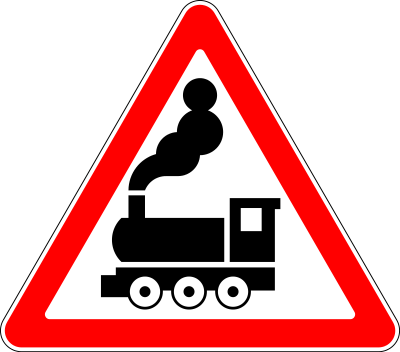 Знак "железнодорожный переезд без шлагбаума"